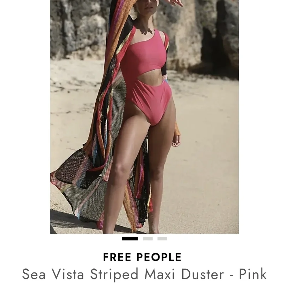 Free People sea vista striped maxi duster - pink One Size Cotton 100%